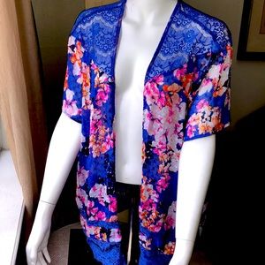 Candie’s Chiffon Lace Open Front Cardigan - Size M